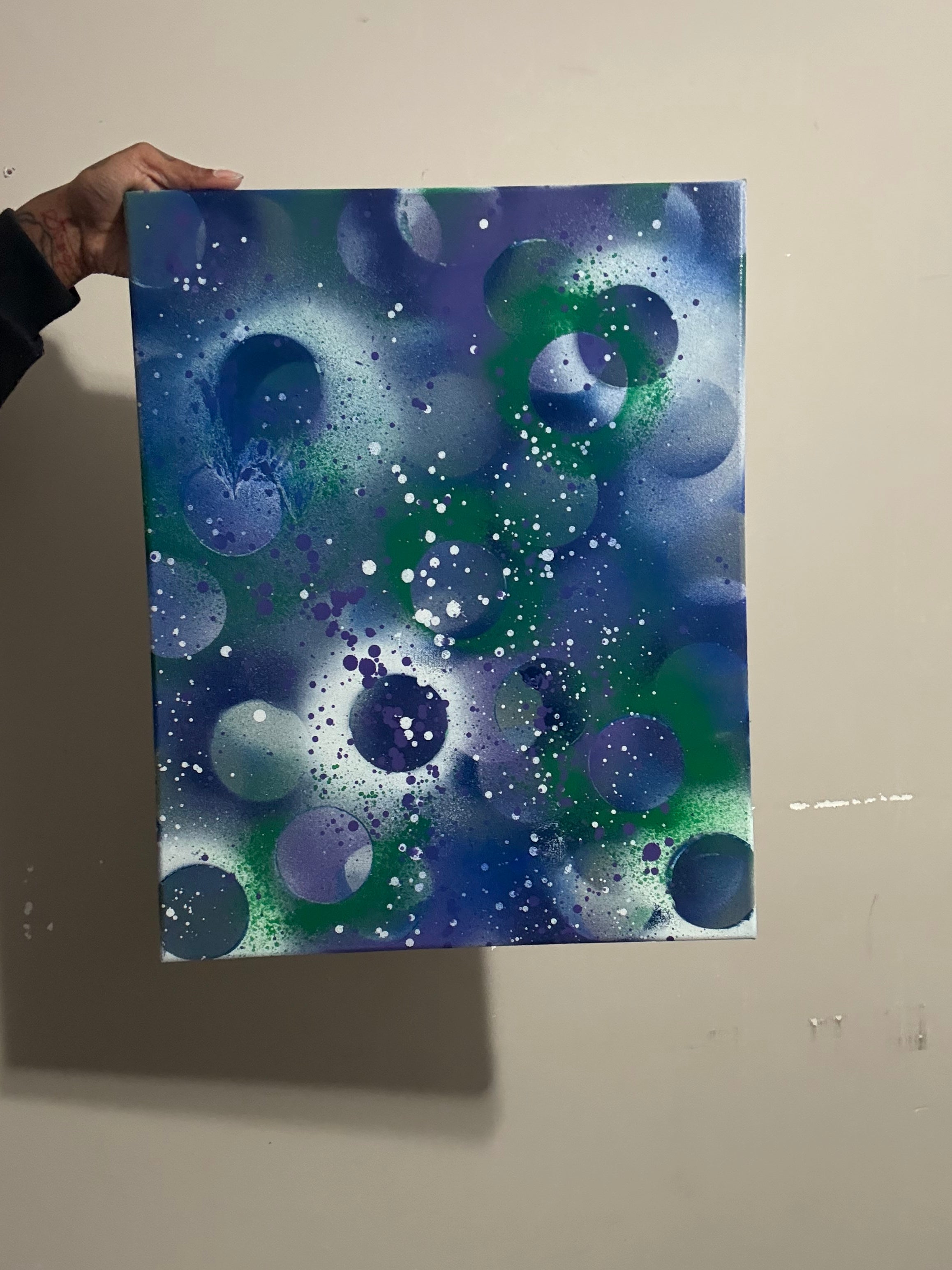 Spray painted canvas