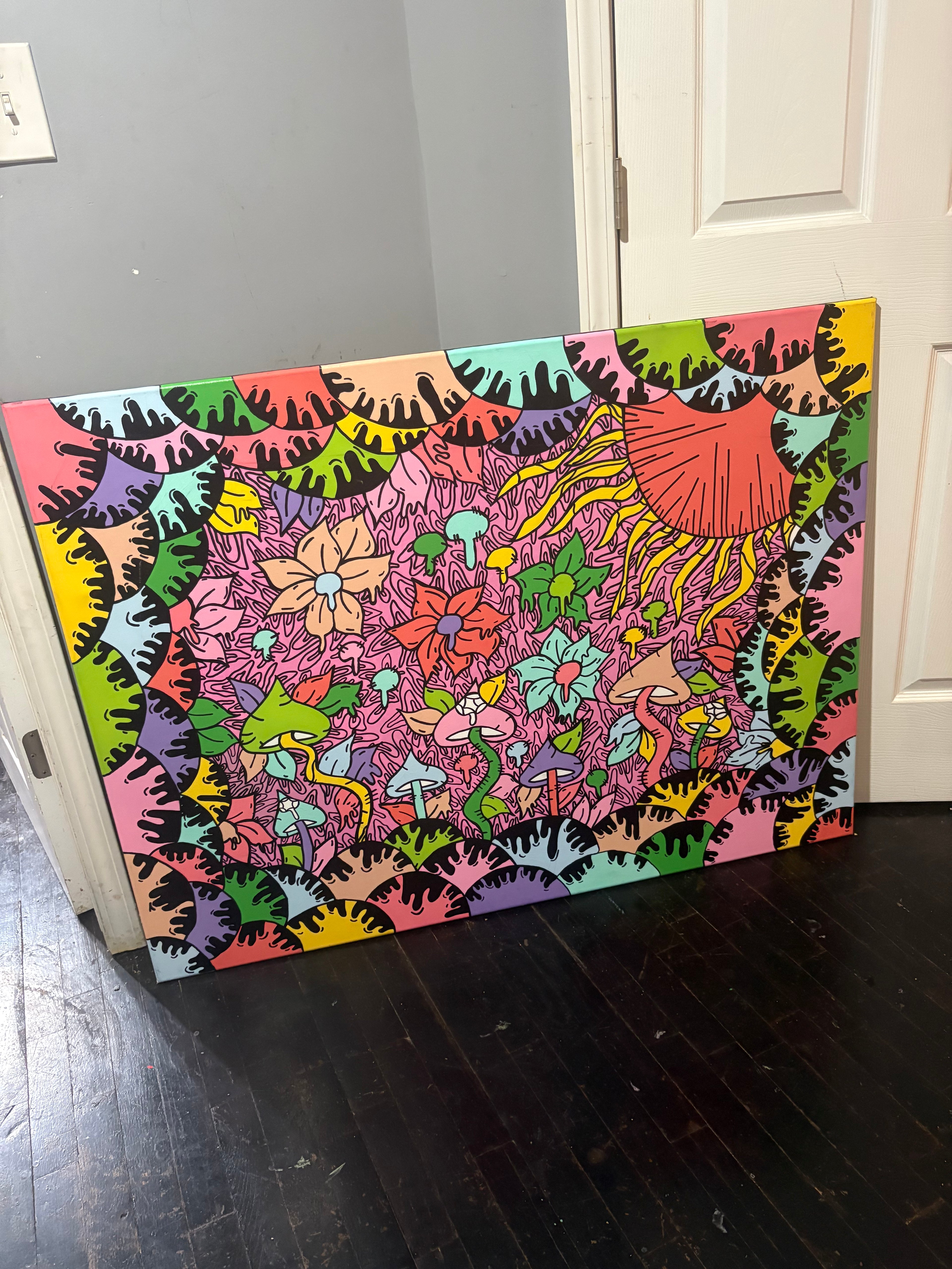 “Trippy mushroom” custom canvas